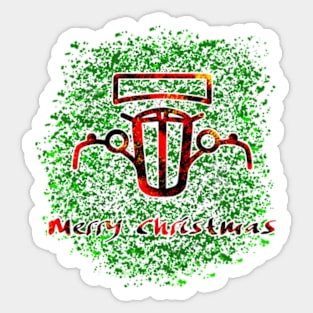 Vintage car lover merry christmas greeting Sticker